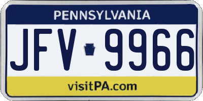PA license plate JFV9966