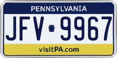 PA license plate JFV9967