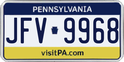 PA license plate JFV9968