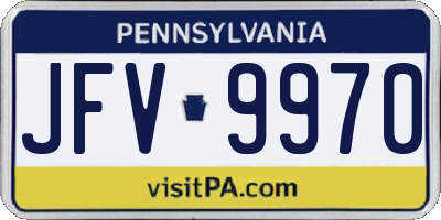 PA license plate JFV9970