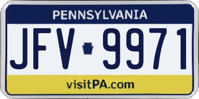 PA license plate JFV9971