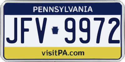 PA license plate JFV9972