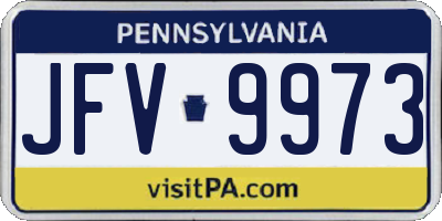 PA license plate JFV9973