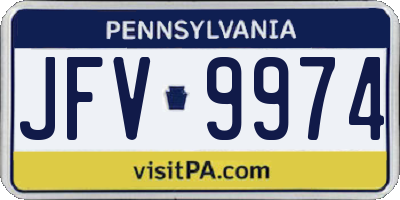 PA license plate JFV9974