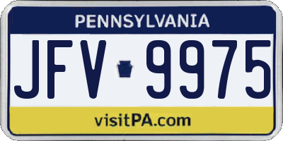 PA license plate JFV9975