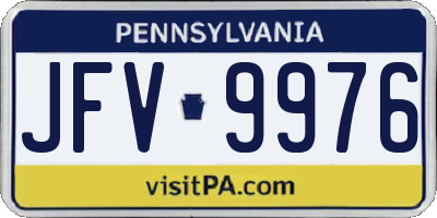 PA license plate JFV9976