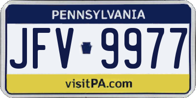 PA license plate JFV9977