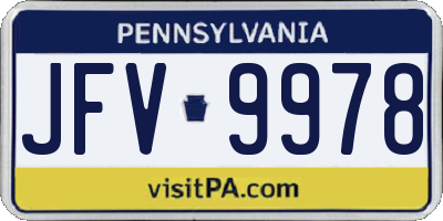 PA license plate JFV9978