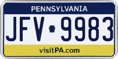 PA license plate JFV9983