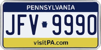 PA license plate JFV9990