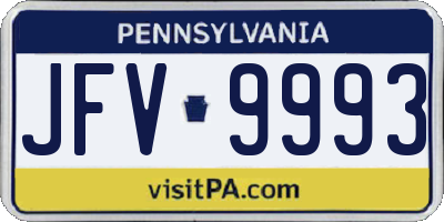 PA license plate JFV9993