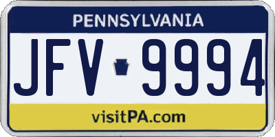PA license plate JFV9994