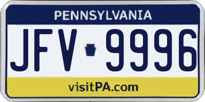 PA license plate JFV9996