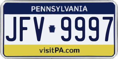 PA license plate JFV9997