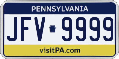 PA license plate JFV9999