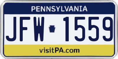 PA license plate JFW1559