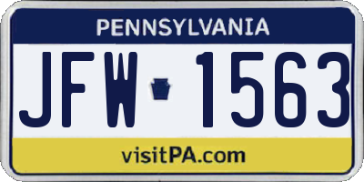 PA license plate JFW1563