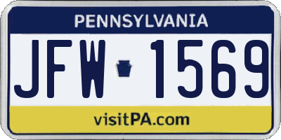 PA license plate JFW1569