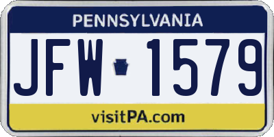 PA license plate JFW1579