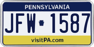 PA license plate JFW1587