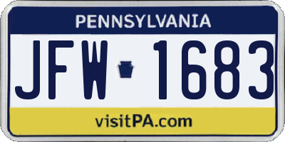PA license plate JFW1683