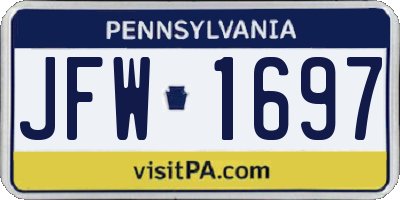 PA license plate JFW1697