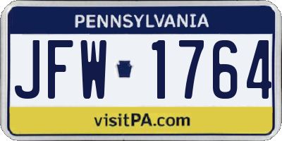PA license plate JFW1764
