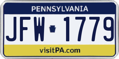 PA license plate JFW1779