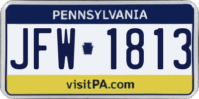 PA license plate JFW1813