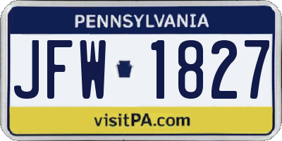 PA license plate JFW1827