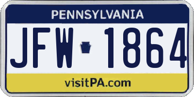 PA license plate JFW1864