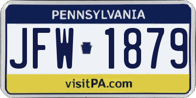 PA license plate JFW1879