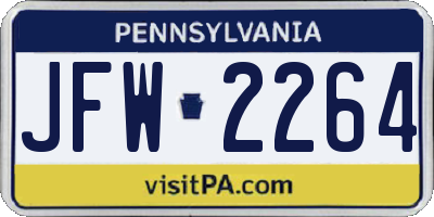 PA license plate JFW2264