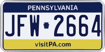PA license plate JFW2664