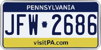 PA license plate JFW2686