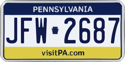 PA license plate JFW2687