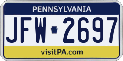 PA license plate JFW2697