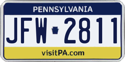 PA license plate JFW2811