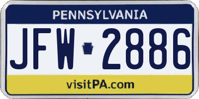 PA license plate JFW2886