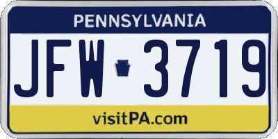 PA license plate JFW3719