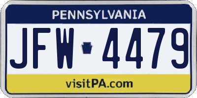 PA license plate JFW4479