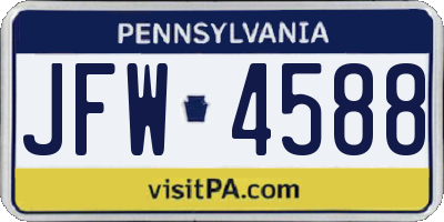 PA license plate JFW4588