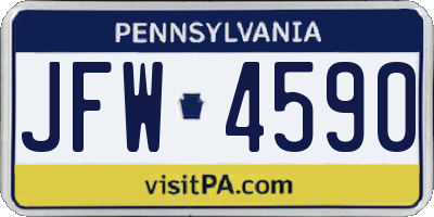 PA license plate JFW4590