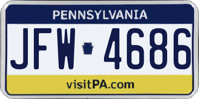 PA license plate JFW4686