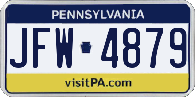 PA license plate JFW4879