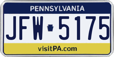 PA license plate JFW5175