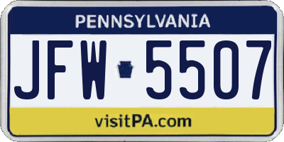 PA license plate JFW5507