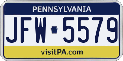 PA license plate JFW5579