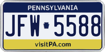 PA license plate JFW5588