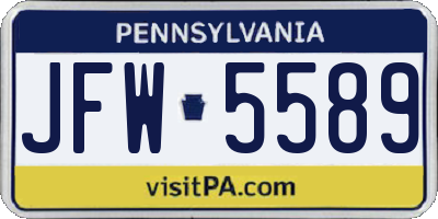 PA license plate JFW5589